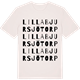 Vintage White t-shirt med Lilla Bjursjötorp ordlek t-shirt