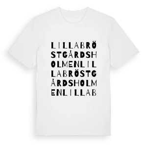 Lilla Bröstgårdsholmen ordlek t-shirt – ekologisk bomull t-shirt från PinShirt
