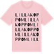 Pink Cotton t-shirt med Lilla Koppom ordlek t-shirt