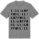 Mid Heather Gray t-shirt med Lilla Koppom ordlek t-shirt