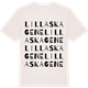 Vintage White t-shirt med Lilla Skagene ordlek t-shirt