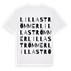 White t-shirt med Lilla Strömmer ordlek t-shirt
