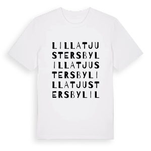 Lilla Tjustersby ordlek t-shirt – ekologisk bomull t-shirt från PinShirt