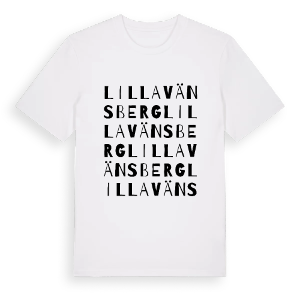 Lilla Vänsberg ordlek t-shirt – ekologisk bomull t-shirt från PinShirt