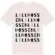 Vintage White t-shirt med Lillmossen ordlek t-shirt