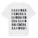 White t-shirt med Lillmossheden ordlek t-shirt