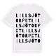 White t-shirt med Lillsjötorpet ordlek t-shirt
