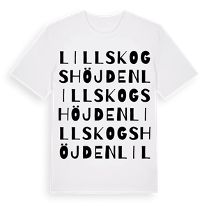 Lillskogshöjden ordlek t-shirt – ekologisk bomull t-shirt från PinShirt