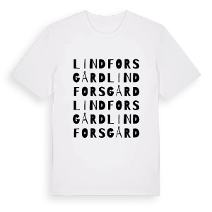 Lindfors gård ordlek t-shirt – ekologisk bomull t-shirt från PinShirt