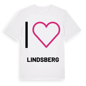 Jag älskar Lindsberg t-shirt stort tryck – ekologisk bomull t-shirt från PinShirt