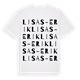 White t-shirt med Lisas-Erik ordlek t-shirt