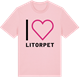 Pink Cotton t-shirt med Jag älskar Litorpet t-shirt stort tryck