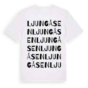 Ljungåsen ordlek t-shirt – ekologisk bomull t-shirt från Pinshirt