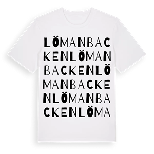 Lömanbacken ordlek t-shirt – ekologisk bomull t-shirt från PinShirt