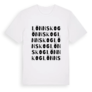 Lönnskog ordlek t-shirt – ekologisk bomull t-shirt från PinShirt