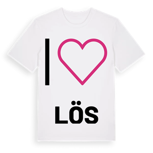 Jag älskar Lös t-shirt stort tryck – ekologisk bomull t-shirt från PinShirt