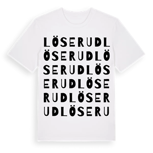 Löserud ordlek t-shirt – ekologisk bomull t-shirt från PinShirt