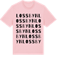 Pink Cotton t-shirt med Lossbyn ordlek t-shirt