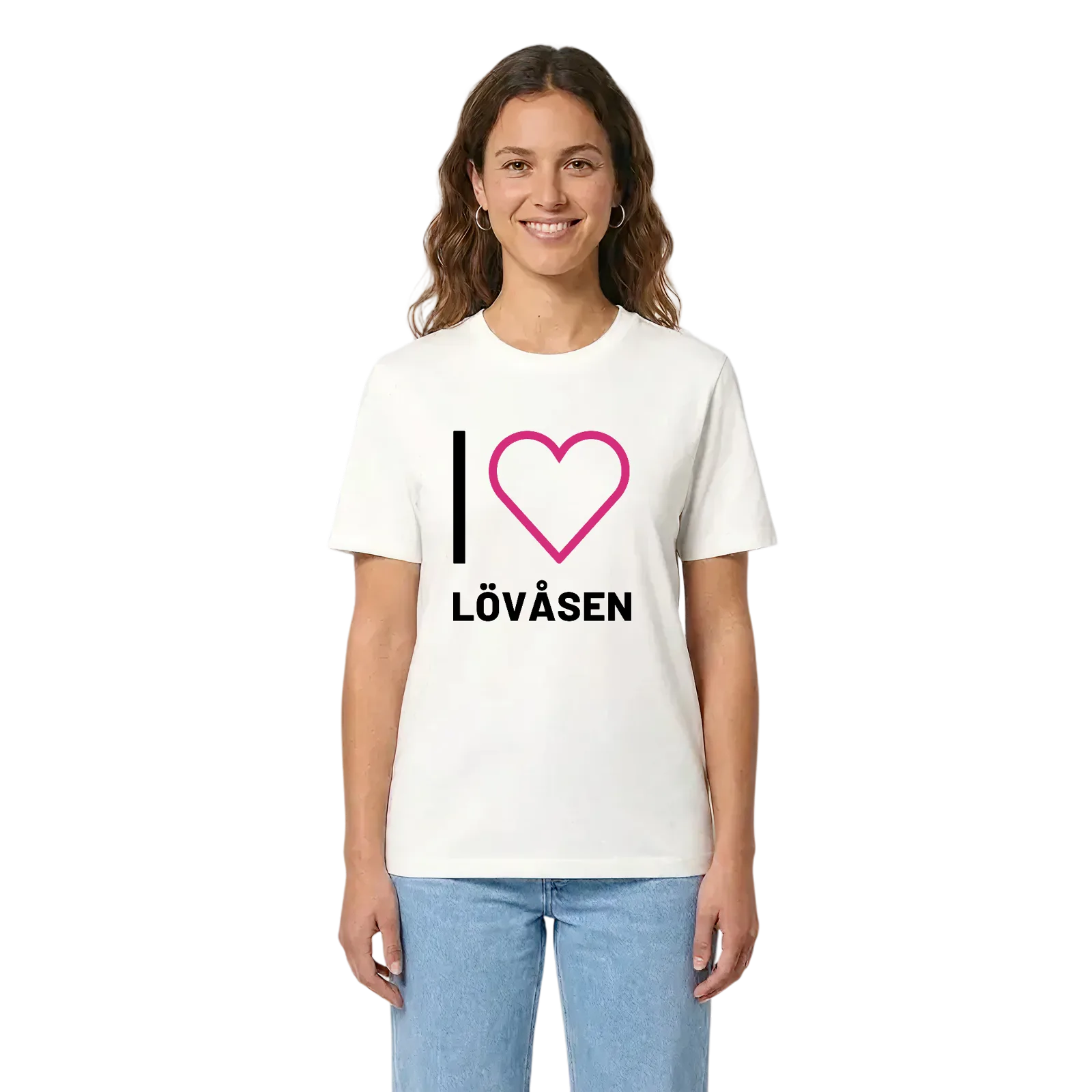 Jag älskar Lövåsen t-shirt stort tryck – White, i miljö