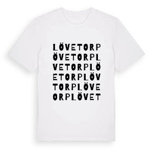 Lövetorp ordlek t-shirt – ekologisk bomull t-shirt från PinShirt