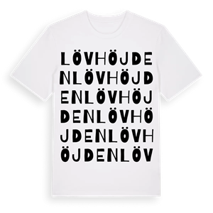 Lövhöjden ordlek t-shirt – ekologisk bomull t-shirt från PinShirt