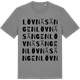 Mid Heather Gray t-shirt med Lövnäsängen ordlek t-shirt