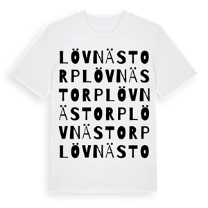 Lövnästorp ordlek t-shirt – ekologisk bomull t-shirt från PinShirt