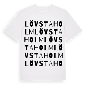 Lövstaholm ordlek t-shirt – ekologisk bomull t-shirt från PinShirt