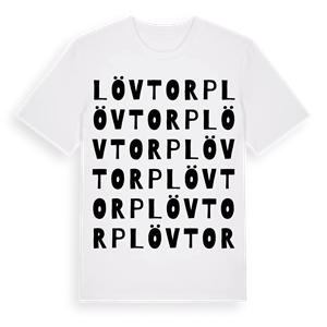 Lövtorp ordlek t-shirt – ekologisk bomull t-shirt från PinShirt