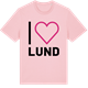 Pink Cotton t-shirt med Jag älskar Lund t-shirt stort tryck