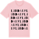 Pink Cotton t-shirt med Lundaby ordlek t-shirt