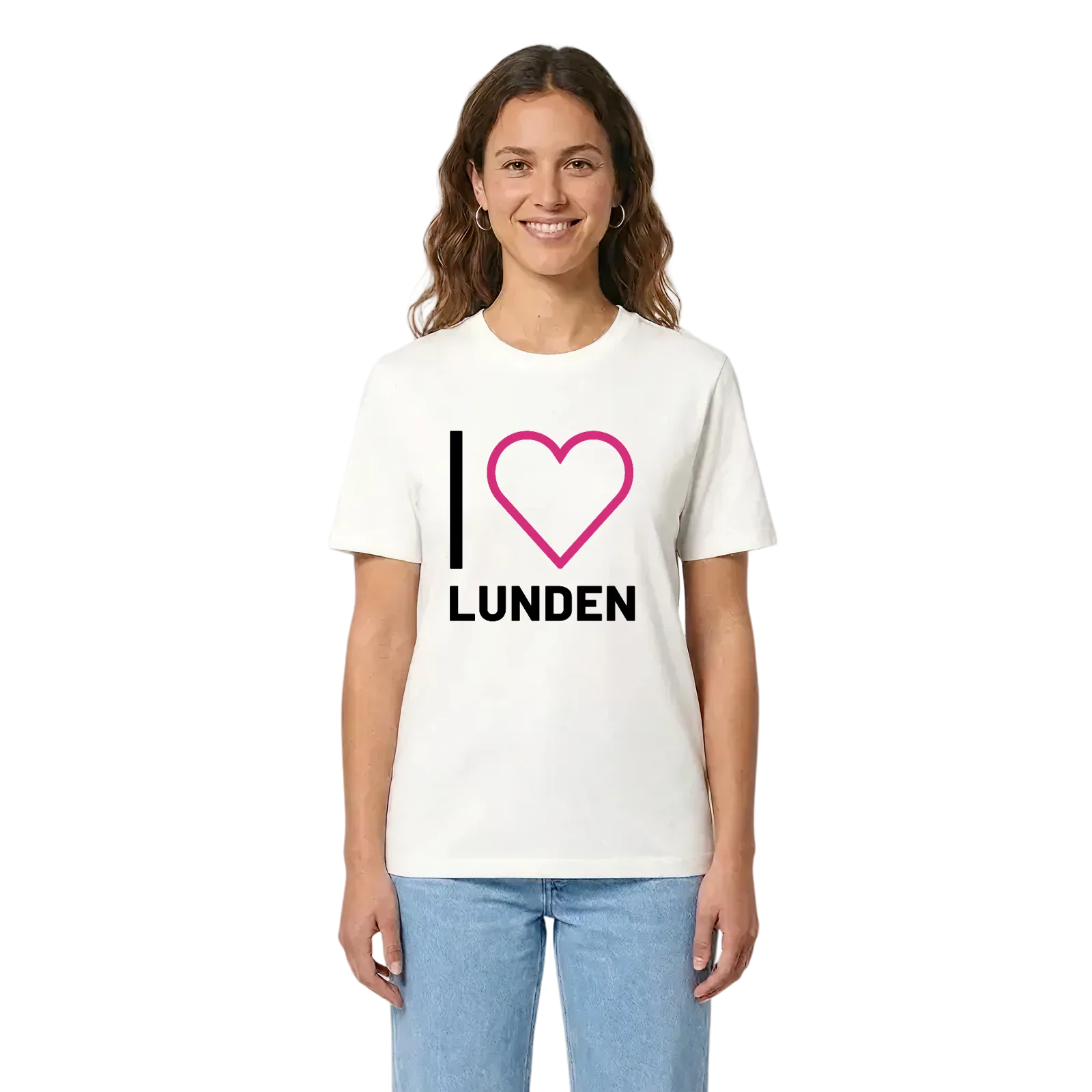Jag älskar Lunden t-shirt stort tryck – White, i miljö