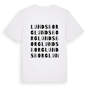 Lundsborg ordlek t-shirt – ekologisk bomull t-shirt från PinShirt