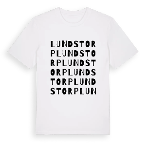 Lundstorp ordlek t-shirt – ekologisk bomull t-shirt från PinShirt