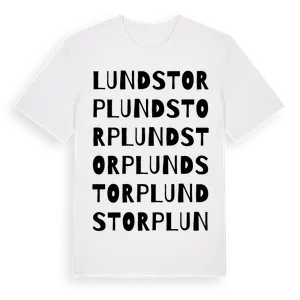 Lundstorp ordlek t-shirt – ekologisk bomull t-shirt från Pinshirt