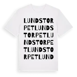 Lundstorpet ordlek t-shirt – ekologisk bomull t-shirt från Pinshirt