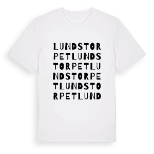 Lundstorpet ordlek t-shirt – ekologisk bomull t-shirt från PinShirt