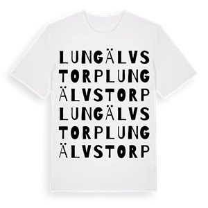 Lungälvstorp ordlek t-shirt – ekologisk bomull t-shirt från Pinshirt