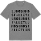 Mid Heather Gray t-shirt med Lungsundsfallet ordlek t-shirt