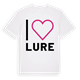 White t-shirt med Jag älskar Lure t-shirt stort tryck