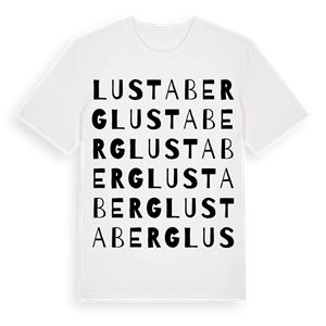 Lustaberg ordlek t-shirt – ekologisk bomull t-shirt från PinShirt