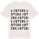 Vintage White t-shirt med Lusten ordlek t-shirt