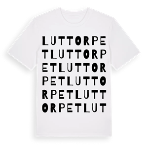 Luttorpet ordlek t-shirt – ekologisk bomull t-shirt från PinShirt
