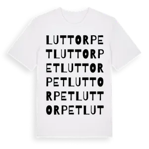 Luttorpet ordlek t-shirt – ekologisk bomull t-shirt från Pinshirt