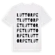 White t-shirt med Luttorpet ordlek t-shirt