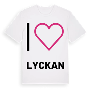 Jag älskar Lyckan t-shirt stort tryck – ekologisk bomull t-shirt från PinShirt