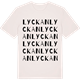 Vintage White t-shirt med Lyckan ordlek t-shirt