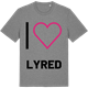 Mid Heather Gray t-shirt med Jag älskar Lyred t-shirt stort tryck