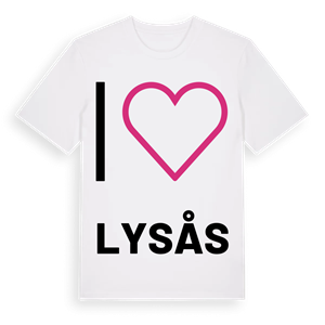 Jag älskar Lysås t-shirt stort tryck – ekologisk bomull t-shirt från Pinshirt