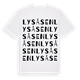 White t-shirt med Lysåsen ordlek t-shirt